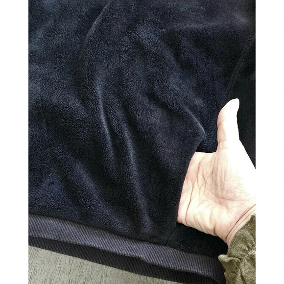 Athleta Girl Feelin Great 2.0 Sweatshirt Size XL 14 Black Velor Athletic - Picture 8 of 9